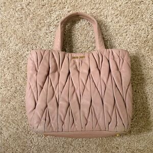 Miu Miu Pink Quilted Matelasse Handle Bag